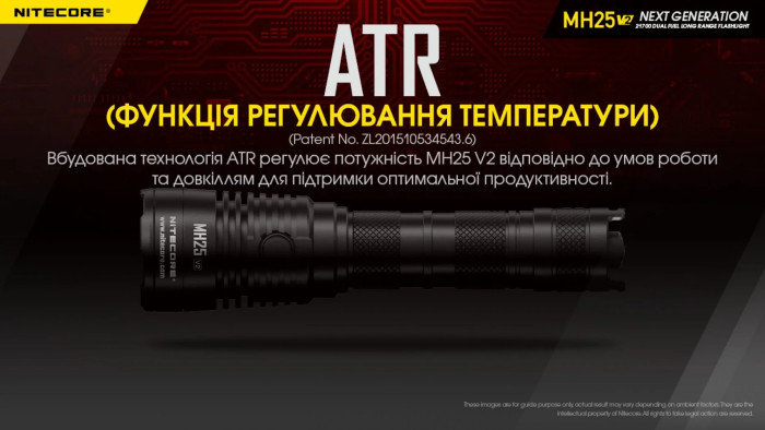 Фонарь Nitecore MH25 V2 (1300 люмен), комплект  