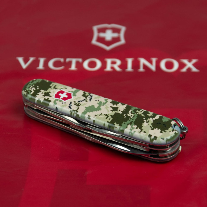 Нож Climber Army 91мм/14функ/Пиксель с кр. Лого  