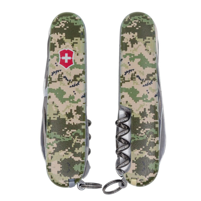 Нож Climber Army 91мм/14функ/Пиксель с кр. Лого  