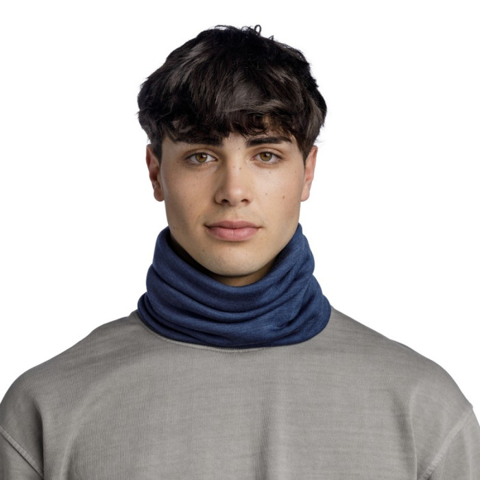 Шарф-труба Buff Merino Heavyweight Neck Warmer solid Night Blue  