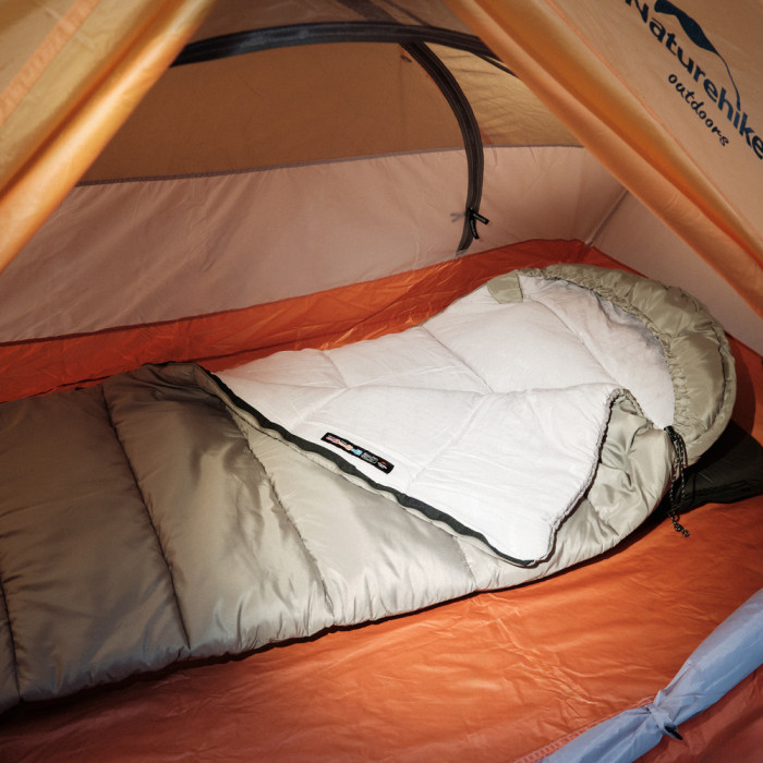 Спальник с капюшоном с обычным мешком для хранения Naturehike M400 CNK2350WS023, (1°C), правый, зеленый  