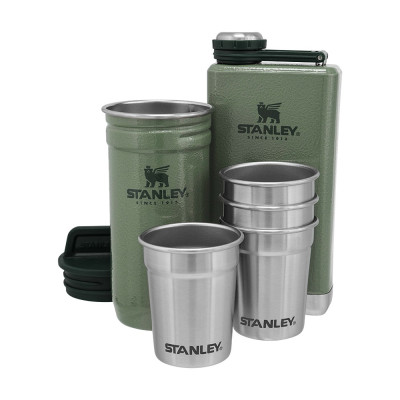 Подарочный набор Stanley Adventure Hammertone Green: 2 фляги та 4 рюмки