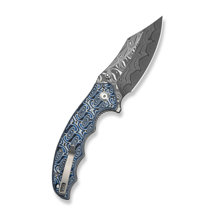 Нож складной туристический Civivi Pentad (8.8 см) Damascus / Micarta синий / белый  