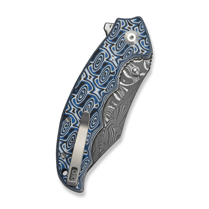 Нож складной туристический Civivi Pentad (8.8 см) Damascus / Micarta синий / белый  