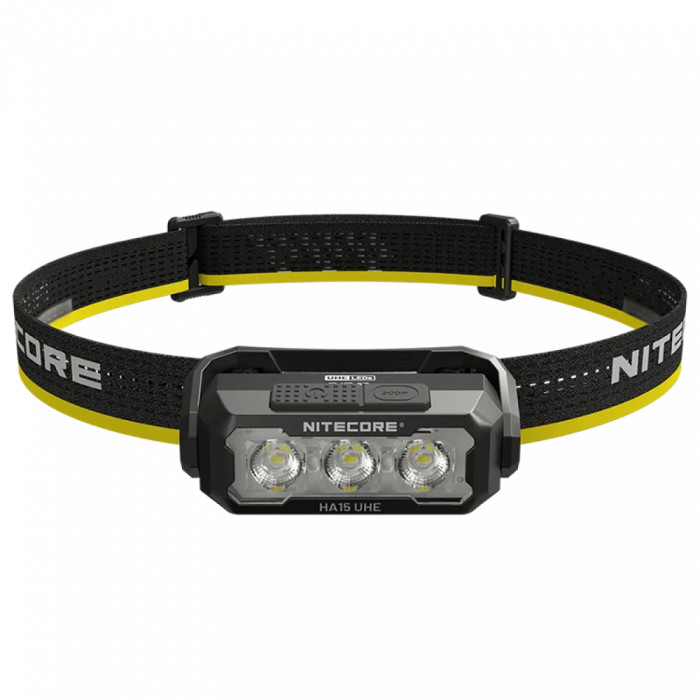Фонарь налобный Nitecore HA15 UHE (White-Red Led, 400 люмен, 9 режимов, 1xAA/1x14500)  