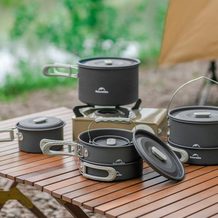 Кастрюля с крышкой туристическая алюминиевая Naturehike Wild Trekking CNK2450CF010, 1 л  
