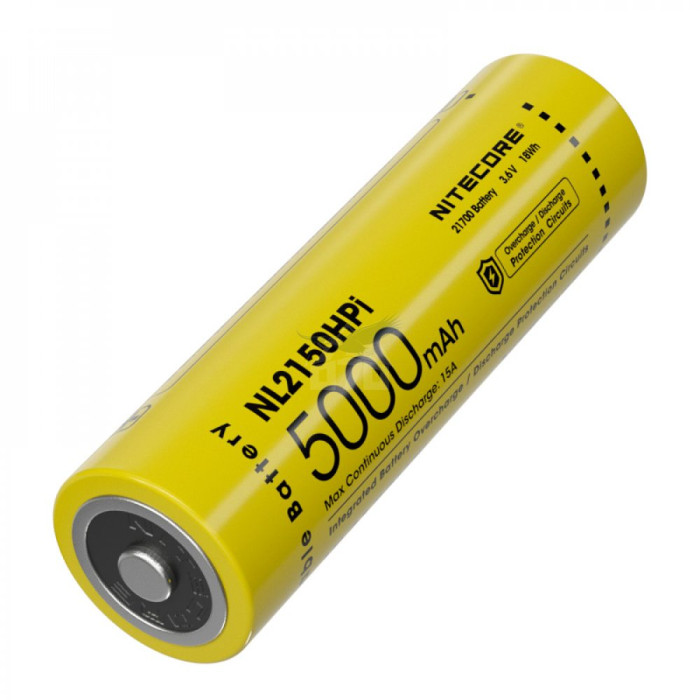 Аккумулятор литиевый Li-Ion 21700i Nitecore NL2150HPi 3.6V (5000mAh), защищенный  