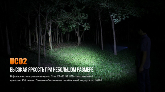 Фонарь-брелок Fenix UC02 , серый XP-G2 S2, 130 лм., фиолетовый  