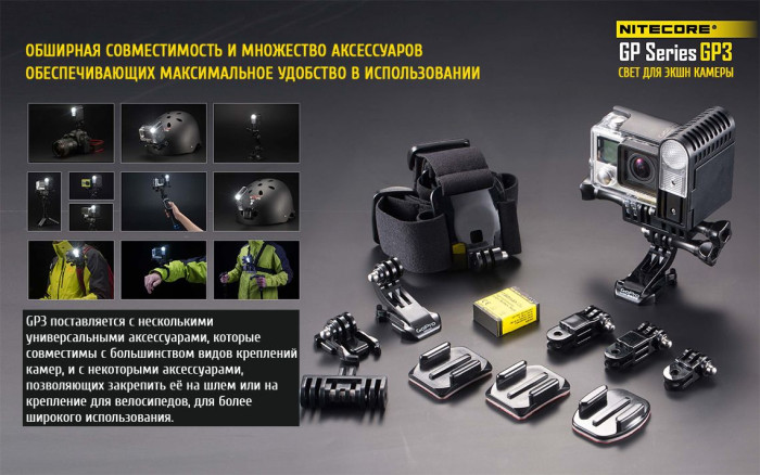 Фонарь для камер GoPro Nitecore GP3  