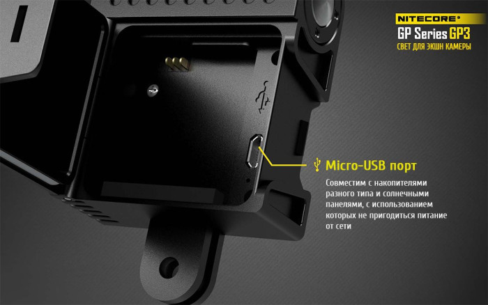 Фонарь для камер GoPro Nitecore GP3  