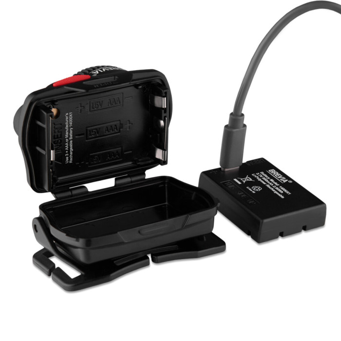 Фонарь налобный Brevia 520Lm, Focus Control, 800mAh/3xAAA, IP64 (белый/красный)  