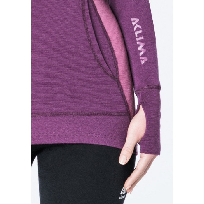 Худи женское Aclima WarmWool Hood Sweater Woman Grape Wine/Damson, XS  
