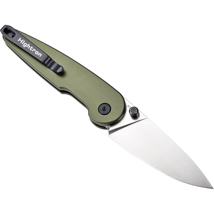 Нож Hightron Birdidi, D2, алюминий, зеленый, сатиновый клинок  