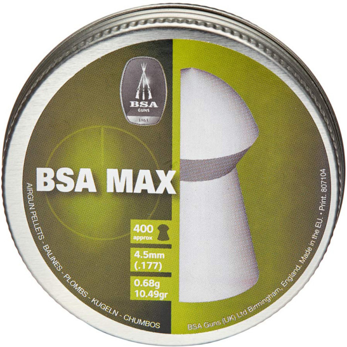 Пули пневм BSA Max 4,5 мм 0,68 г 400шт/уп (756)  