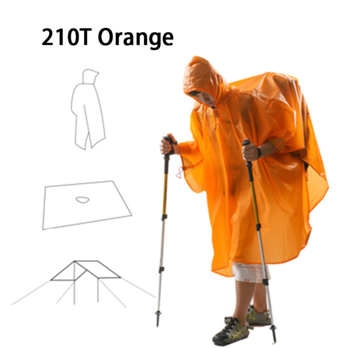 Плащ-дождевик 3 в 1 3F Ul Gear Poncho 210T Короткий рукав Оранжевый  