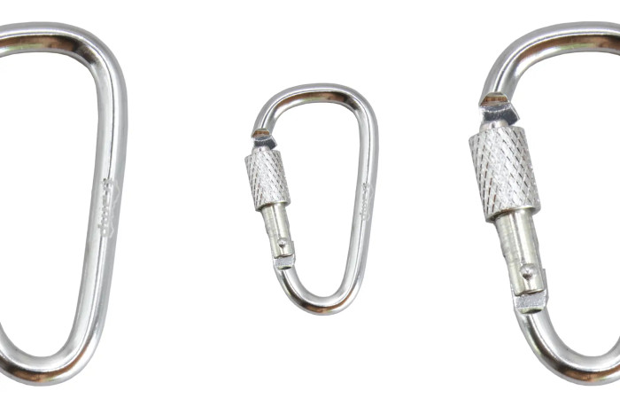 Набор алюминиевых сувенирных карабинов Трамп 10 шт 5 см с муфтой silver UTRA-299