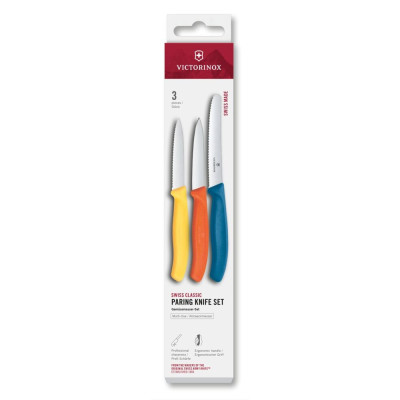 Набор ножей для чистки овощей Victorinox Swiss Classic 3 ножа желт/оранж/син 6.7116.32C1