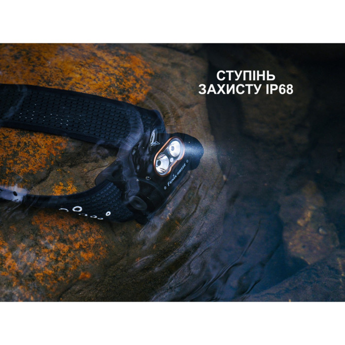 Фонарь налобный Fenix HM55R с красным светом, черный 1200 лм  