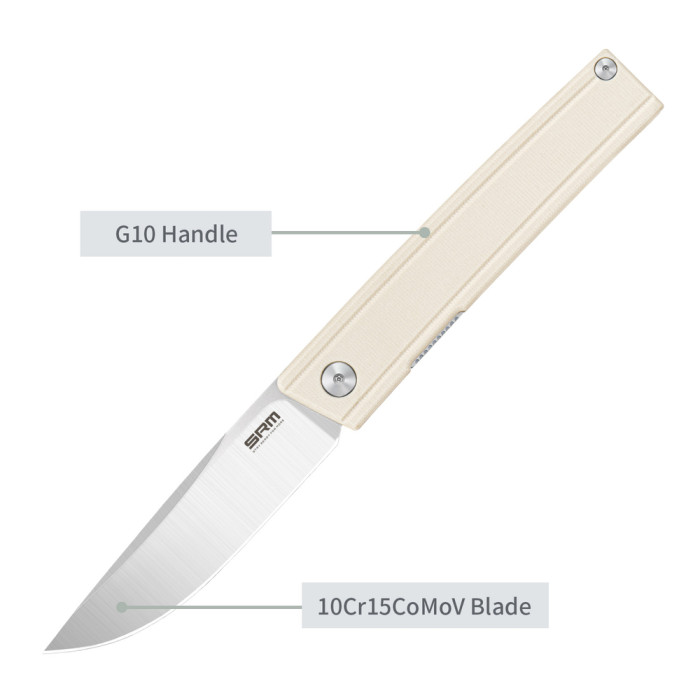 Нож складной SRM Gent 401LC-GT, белый  