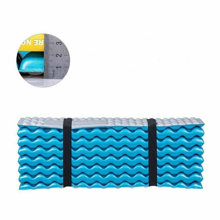 Коврик туристический складной одноместный IXPE Naturehike Thickened NH20FCD07 кемпинговый с алюминиевой пленкой, 187x56x2,5 см, голубой  
