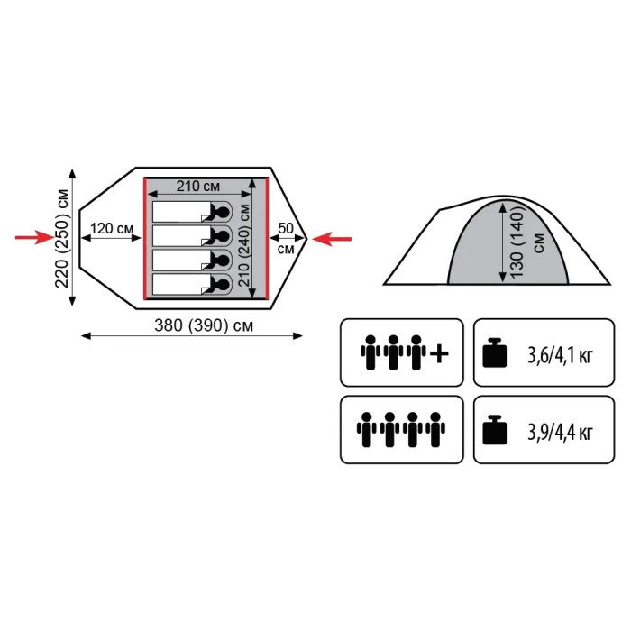 Палатка Tramp Litie Camp 3 TLT-007, оливковый  