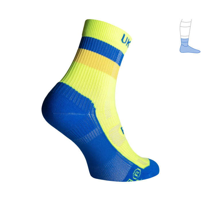 Компрессионные носки защитные летние Protector ShortDry Ultra сине-салатовые L 44-47  