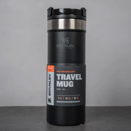 Термочашка Stanley Classic Never Leak- черная- 0.47 л.  