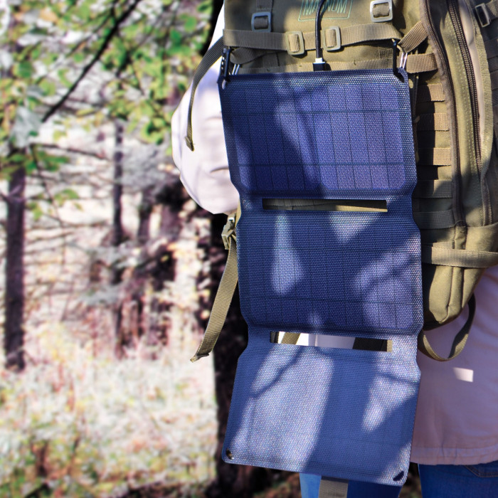 Портативное зарядное устройство солнечная панель VIDEX VSO-F515UU 15W  