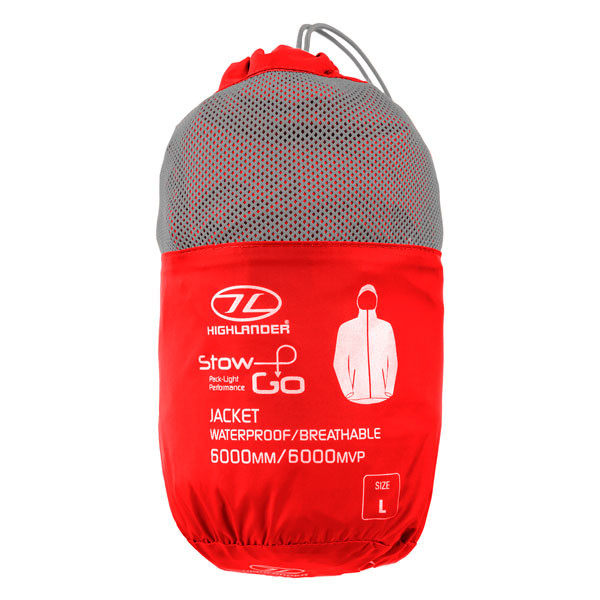 Ветровка Highlander Stow & Go 6000 mm Red, S  