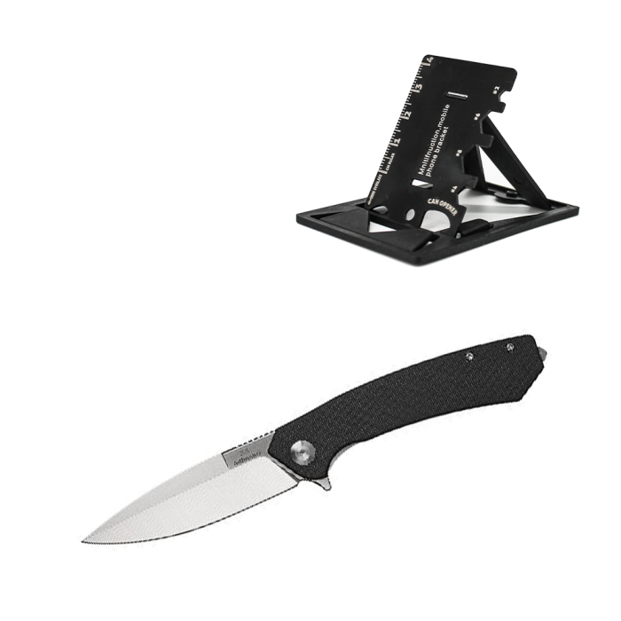 Нож Adimanti by Ganzo (SKIMEN design), черный + Multitool Fonarik 2020 акционный  