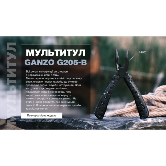 Мультитул Ganzo G205-B (поврежденная упаковка)  