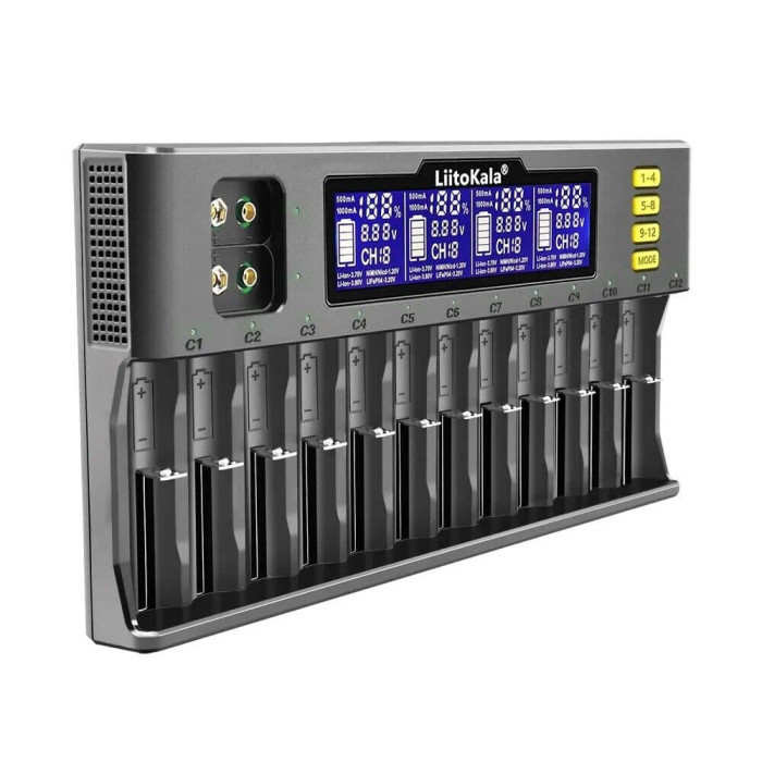 Универсальное зарядное устройство LiitoKala Lii-S12 EU на 12 каналов  