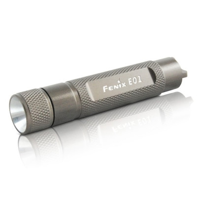 Фонарь-брелок Fenix E01 Nichia, белый, GS LED , 13 лм., серый