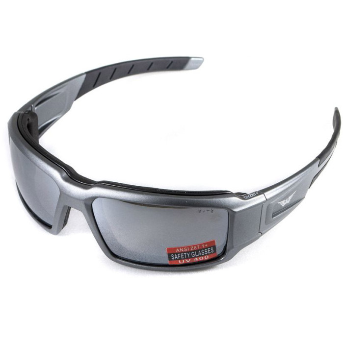 Очки Global Vision Velocity (silver mirror) зеркальные черные  