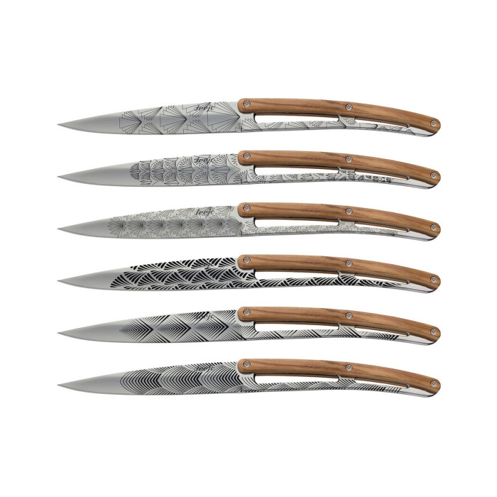Набор ножей 6 Deejo Steak Knives, mirror finish "Art Deco" 
