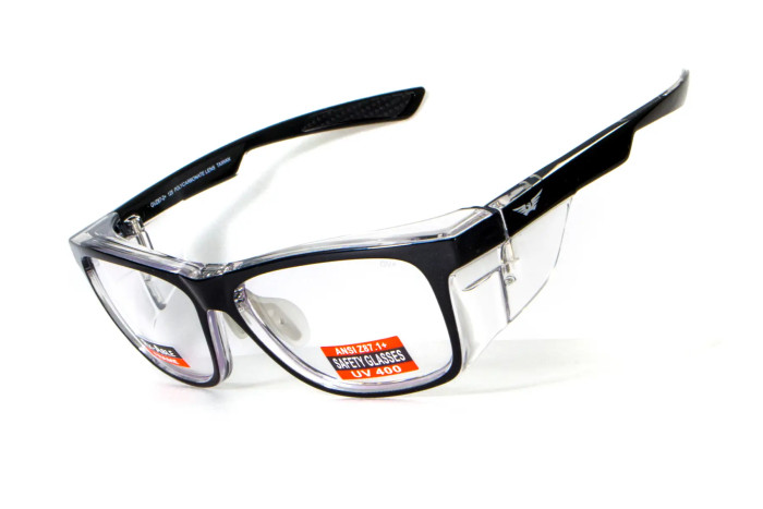 Очки под диоптрии Global Vision RX-T Crystal Black (rx-able) (clear), прозрачный в двухцветной оправе  