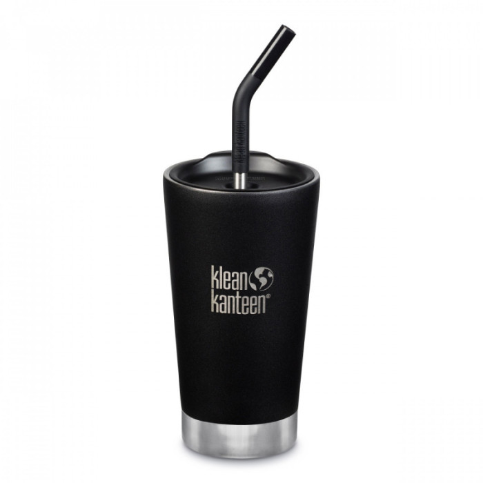 Термостакан тамблер с соломинкой Klean Kanteen Insulated Tumbler Shale Black (matt) 473 мл  