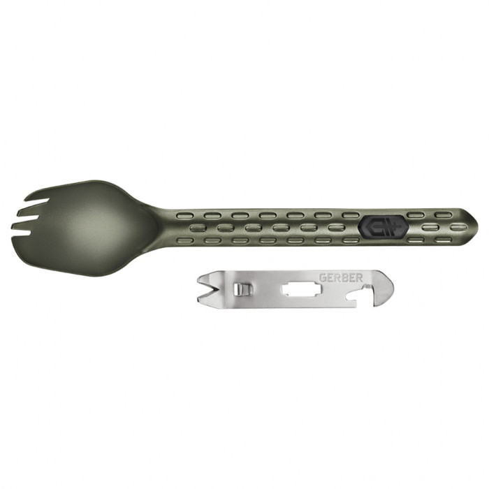 Вилка туристическая многофункциональная Gerber Devour - Cook Eat Clean Spork FSG, зеленая  