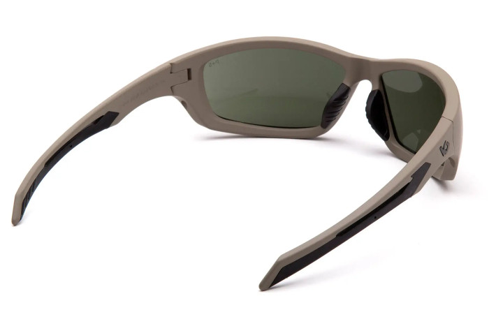 Очки защитные Venture Gear Tactical Howitzer Tan (Forest Gray) Anti-Fog, черно-зеленые в песочной оправе  