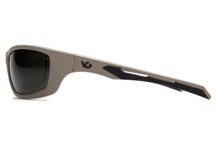 Очки защитные Venture Gear Tactical Howitzer Tan (Forest Gray) Anti-Fog, черно-зеленые в песочной оправе  