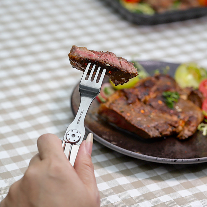 Набор столовых приборов Roxon C1S 3 in1 (ложка, вилка, нож), нержавеющая сталь (следы использования)  