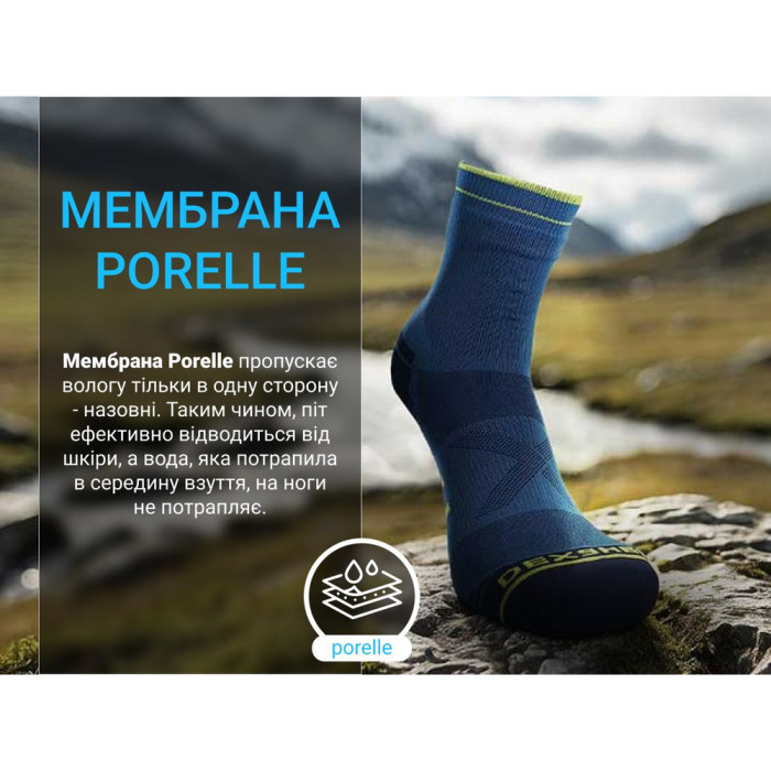 Носки водонепроницаемые Dexshell Running Lite 2.0 Socks, темно-голубые, размер L (43-46)  