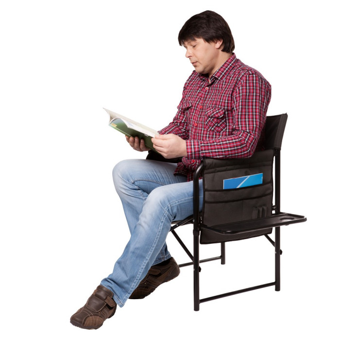 Складной стул Vitan Режиссерский с полкой, d 25мм (серый )  