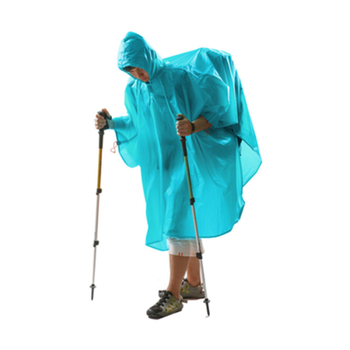 Плащ-дождевик 3 в 1 3F Ul Gear Poncho 210T Короткий рукав Голубой 