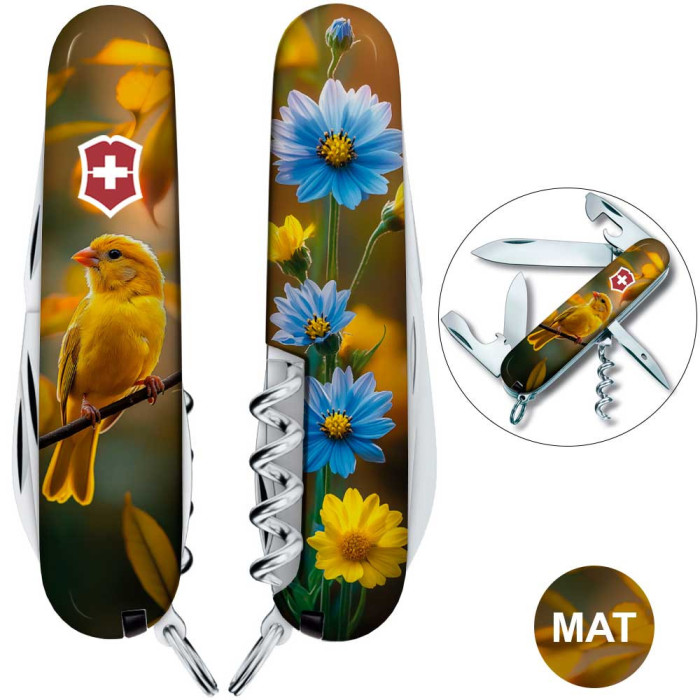 Складной нож Victorinox SPARTAN UKRAINE Золотая птичка  
