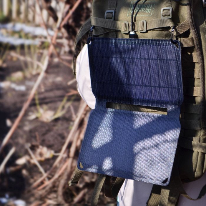 Портативное зарядное устройство солнечная панель VIDEX VSO-F510UU 10W  