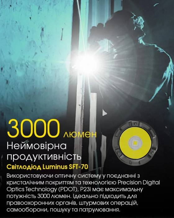Фонарь Nitecore P23i (Luminus SFT-70 LED, 3000 люмен)  
