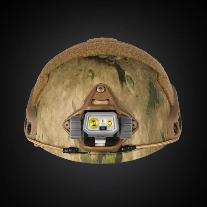 Фонарь налобный Mactronic Prism (650 Lm) Cool White/RGB LED Recharg Type-C Helmet Kit (THL0141)  