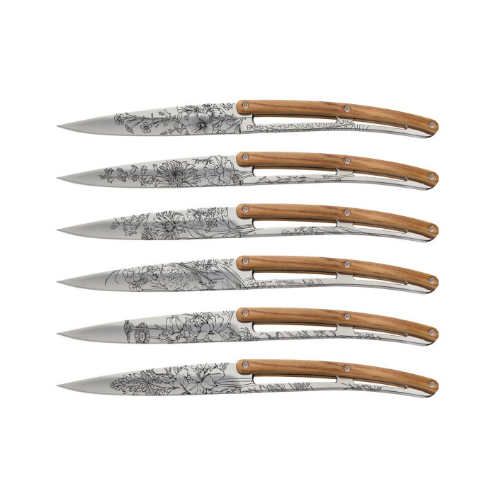 Набор ножей 6 Deejo Steak Knives, mirror finish "Blossom" 