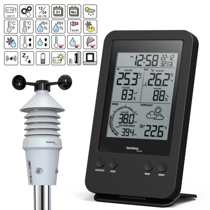 Метеостанция Technoline WS9008 Black (WS9008)  